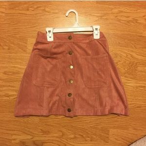 Button Up Skirt - coral